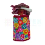 Conjunto de Pollera en Paño Lester Modelo Puras Rosas Medianas – Color Guindo